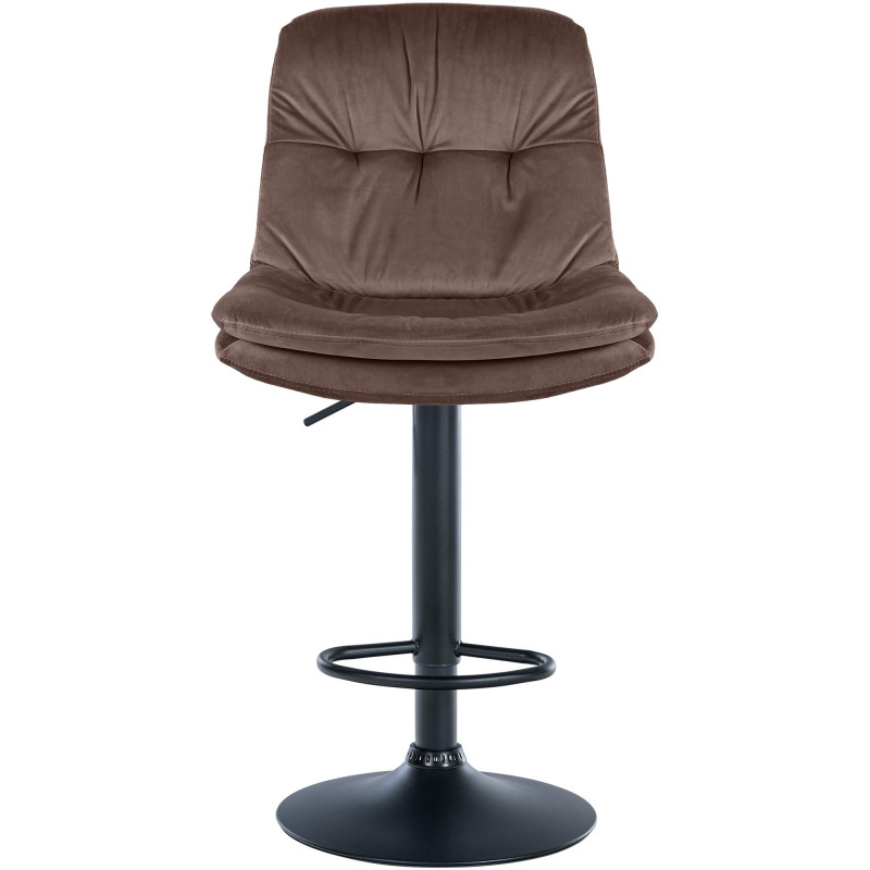 Tabouret de bar Laurel velours noir marron