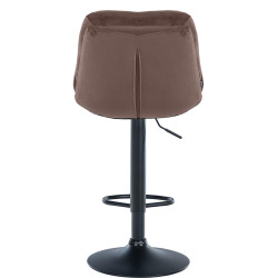 Tabouret de bar Laurel velours noir marron