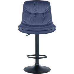 Tabouret de bar Laurel velours noir bleu