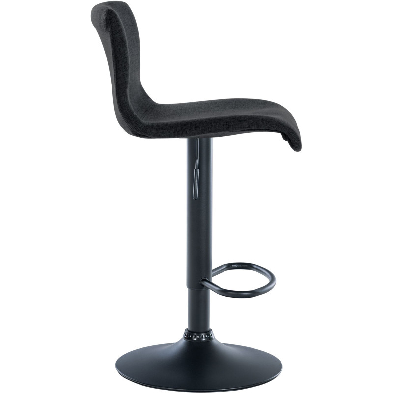 Tabouret de bar en tissu Branford noir