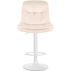 Tabouret de bar Laurel velours blanc crème