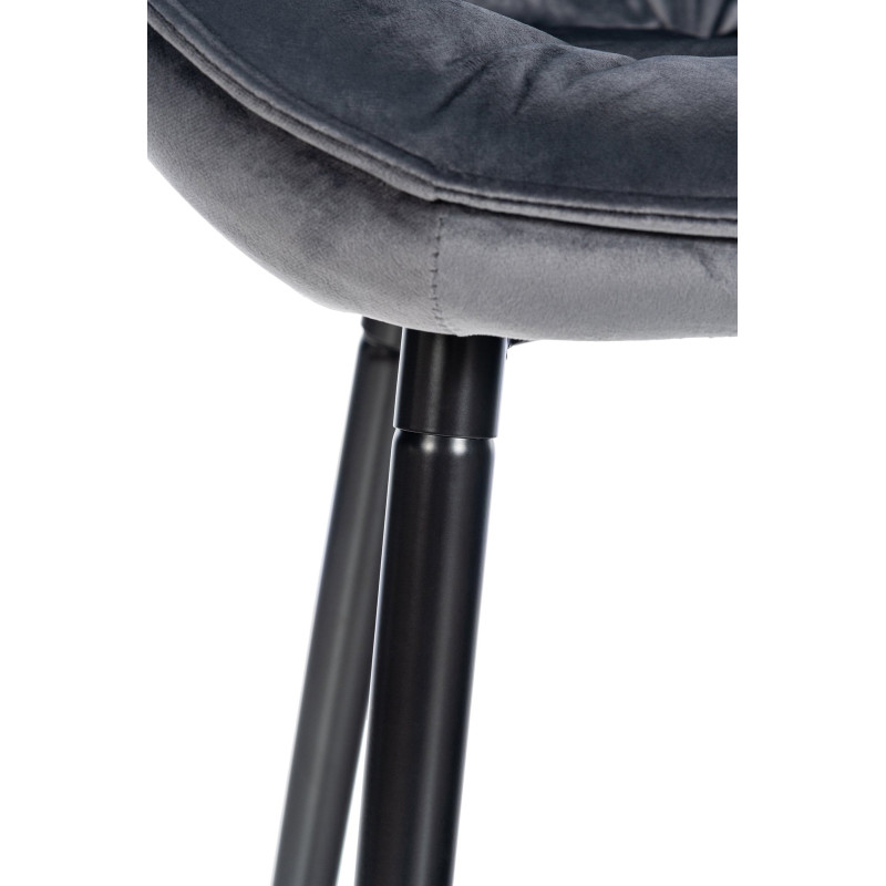 Ensemble de 2 tabourets de bar en velours Gibson gris foncé