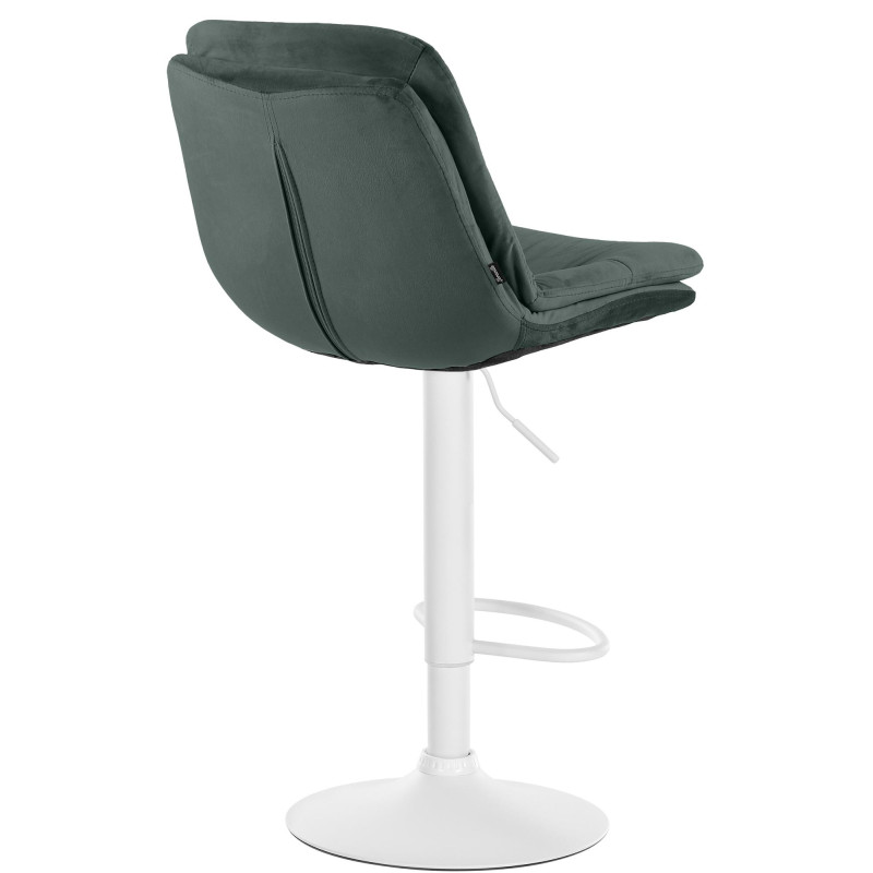 Tabouret de bar Laurel velours blanc vert foncé