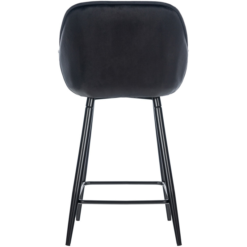 Ensemble de 2 tabourets de bar en velours Gibson noir