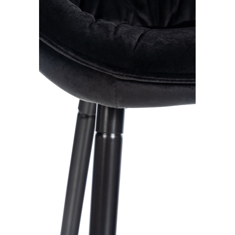 Ensemble de 2 tabourets de bar en velours Gibson noir