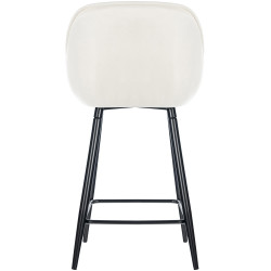 Ensemble de 2 tabourets de bar en velours Gibson crème