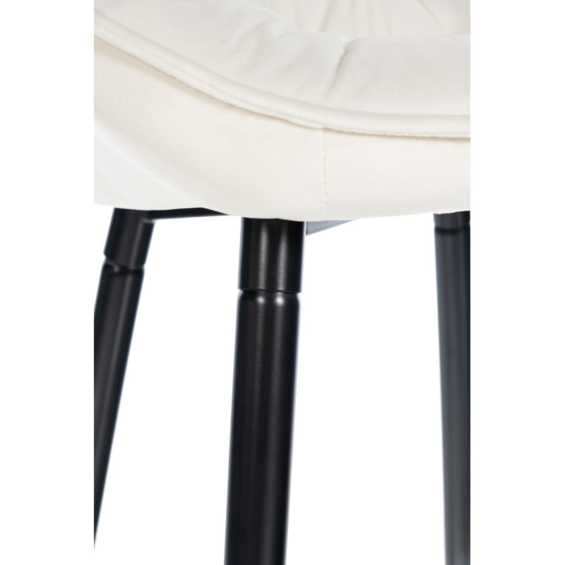 Ensemble de 2 tabourets de bar en velours Gibson crème