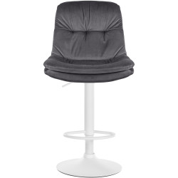 Tabouret de bar Laurel velours blanc gris foncé