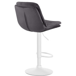 Tabouret de bar Laurel velours blanc noir