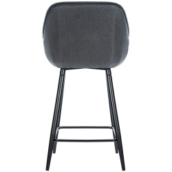 Ensemble de 2 tabourets de bar en tissu Gibson gris foncé