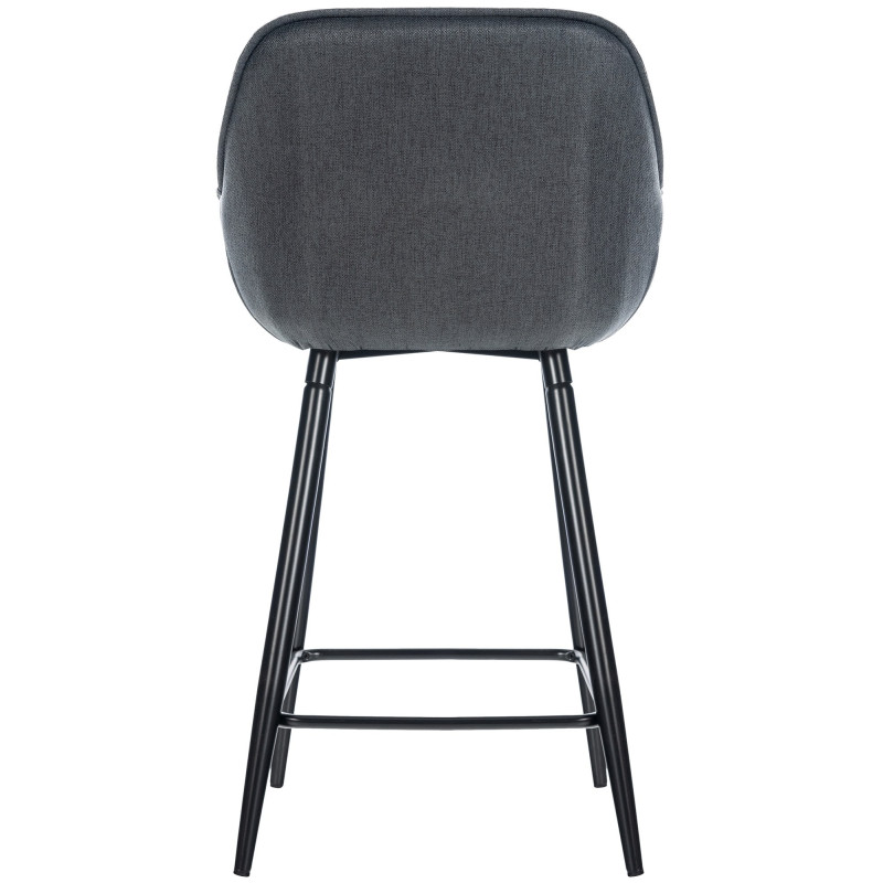 Ensemble de 2 tabourets de bar en tissu Gibson gris foncé