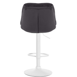Tabouret de bar Laurel velours blanc noir