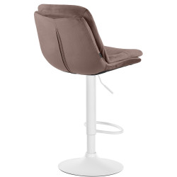 Tabouret de bar Laurel velours blanc marron