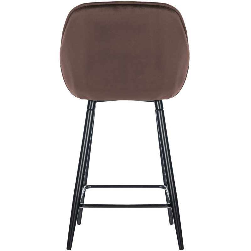 Lot de 2 tabourets de bar en velours Gibson 76 brun