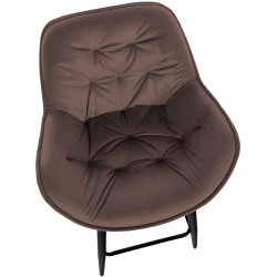 Lot de 2 tabourets de bar en velours Gibson 76 brun