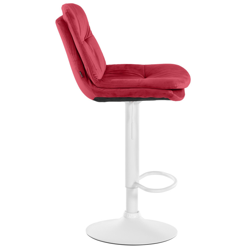 Tabouret de bar Laurel velours blanc rouge