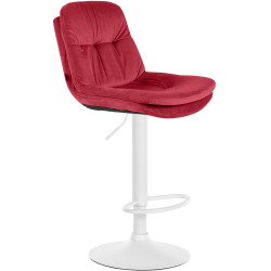 Tabouret de bar Laurel velours blanc rouge