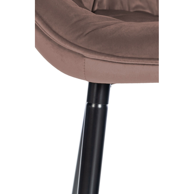 Lot de 2 tabourets de bar en velours Gibson 76 brun