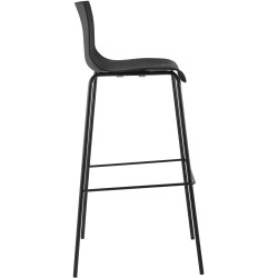Tabouret de bar Hoover 4 pieds structure noir noir