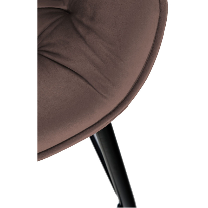 Lot de 2 tabourets de bar en velours Gibson 76 brun