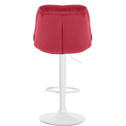 Tabouret de bar Laurel velours blanc rouge