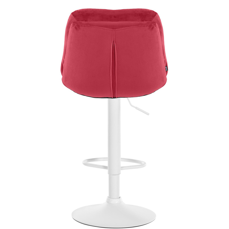 Tabouret de bar Laurel velours blanc rouge