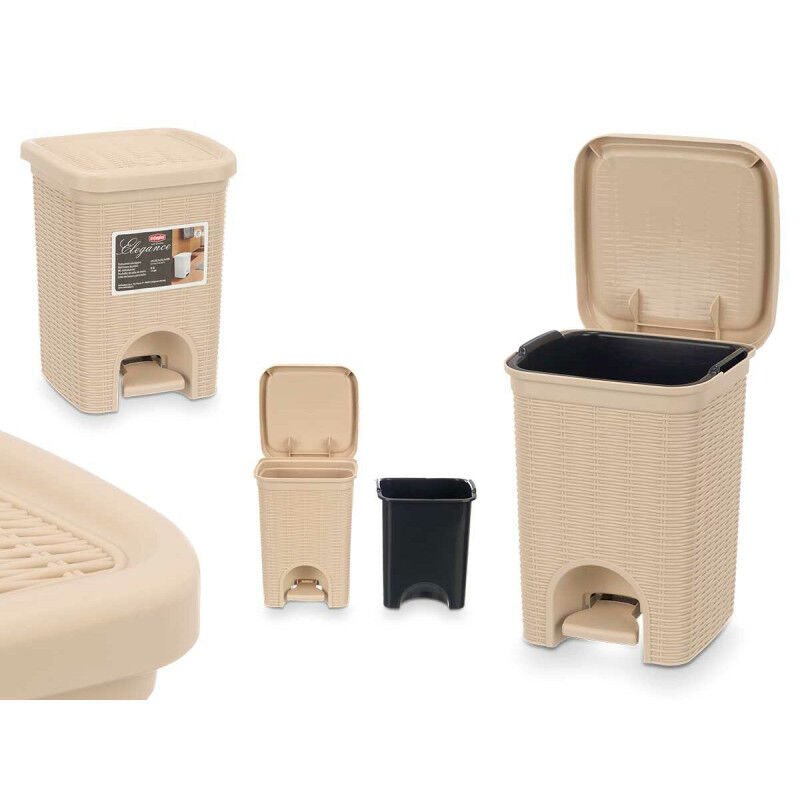 Corbeille à papier Stefanplast 30134 Beige Plastique 6 L (6 Unités)