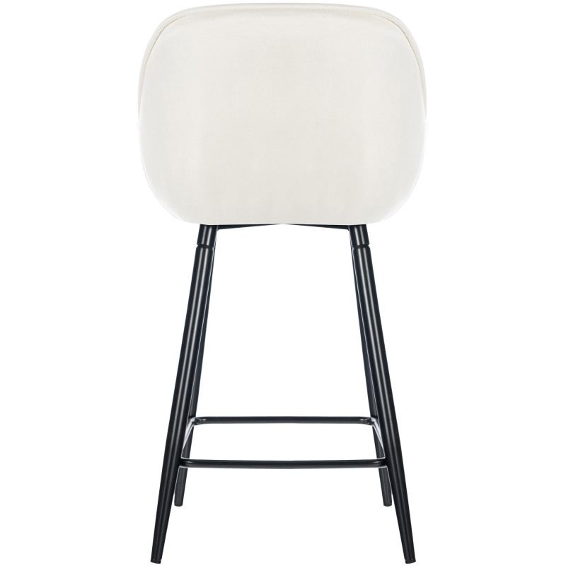 Lot de 2 tabourets de bar en velours Gibson 76 crème