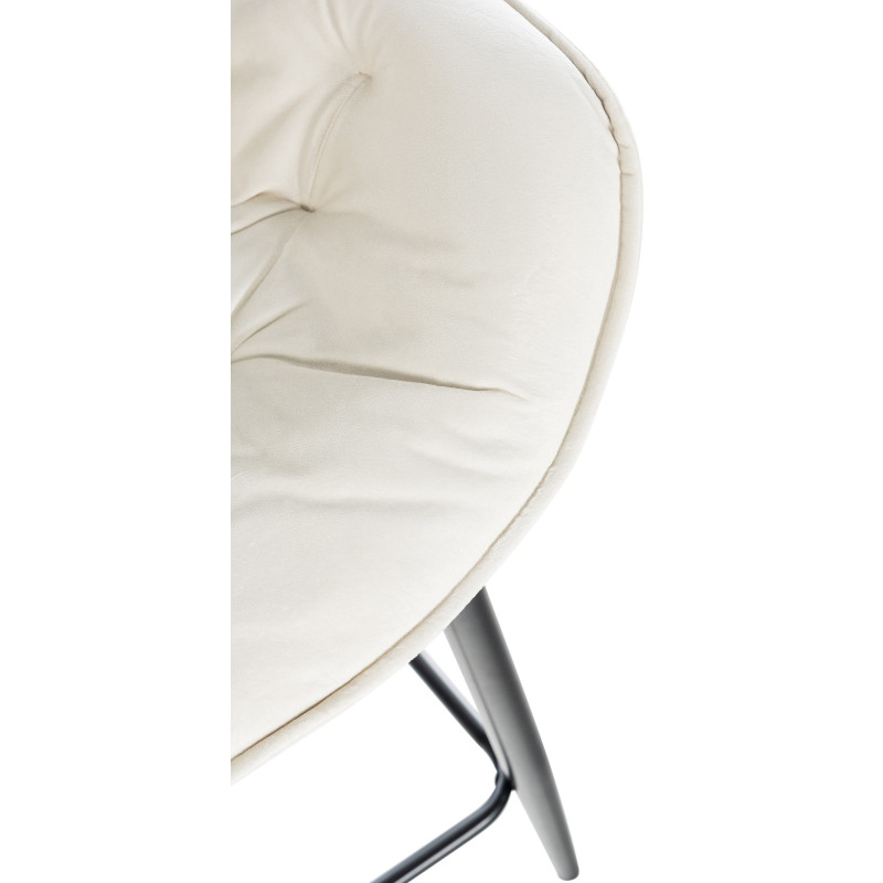Lot de 2 tabourets de bar en velours Gibson 76 crème