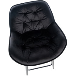 Lot de 2 tabourets de bar en velours Gibson 76 noir