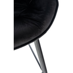 Lot de 2 tabourets de bar en velours Gibson 76 noir