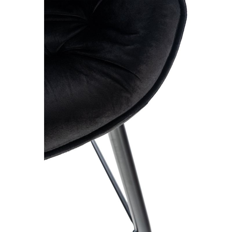 Lot de 2 tabourets de bar en velours Gibson 76 noir