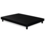 DEKO DREAM Rakenne Sommier tapissier a lattes 160x200 cm - Bois massif Noir + Pieds