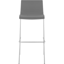 Set 2x Taburete Hover con Asiento de Plбstico & Base de Metal Gris,Cromado