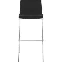 Lot de 2 tabourets de bar Hoover en plastique, structure à 4 pieds, chrome noir