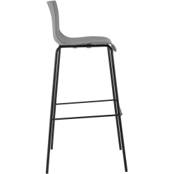 Set 2x Taburete Hover con Asiento de Plбstico & Base de Metal Gris,Negro