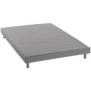 DEKO DREAM Rakenne Sommier tapissier a lattes 140 x 190 cm - Bois massif gris + Pieds