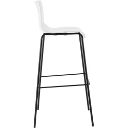 Set 2x Taburete Hover con Asiento de Plбstico & Base de Metal Blanco,Negro