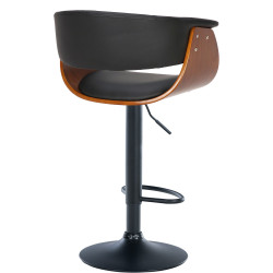 Tabouret de bar Vestal simili cuir noyer/noir