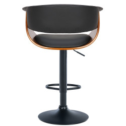 Tabouret de bar Vestal simili cuir noyer/noir