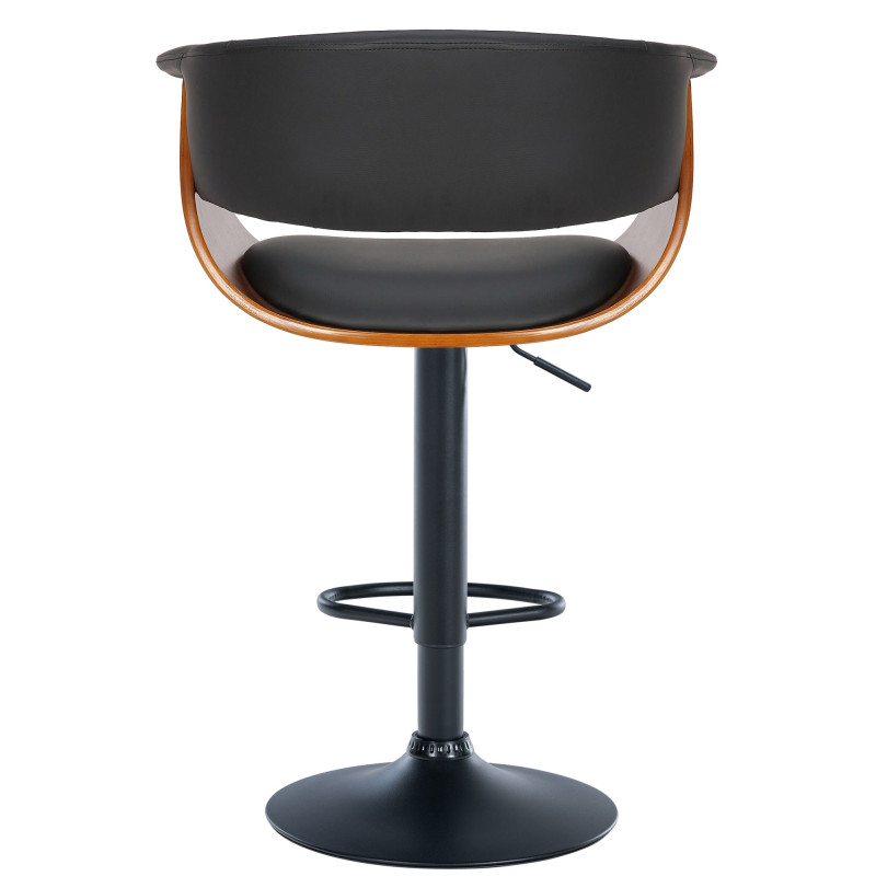 Tabouret de bar Vestal simili cuir noyer/noir
