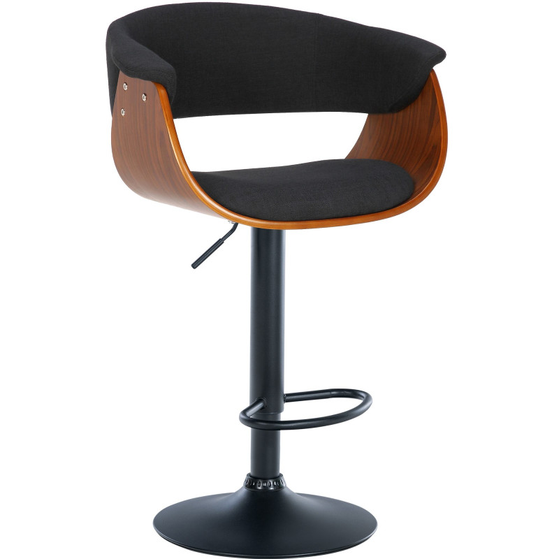 Tabouret de bar Vestal en tissu noyer/noir