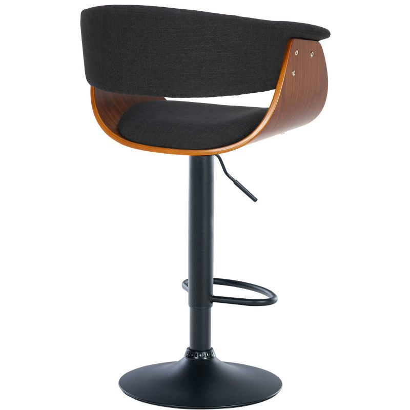 Tabouret de bar Vestal en tissu noyer/noir