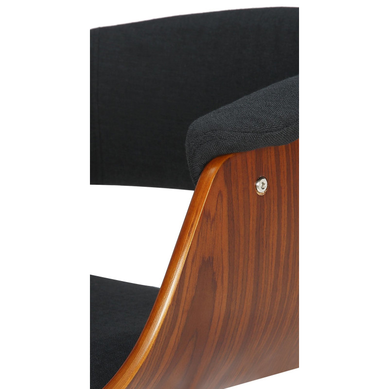 Tabouret de bar Vestal en tissu noyer/noir