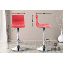 Tabouret de bar Hoover C rouge
