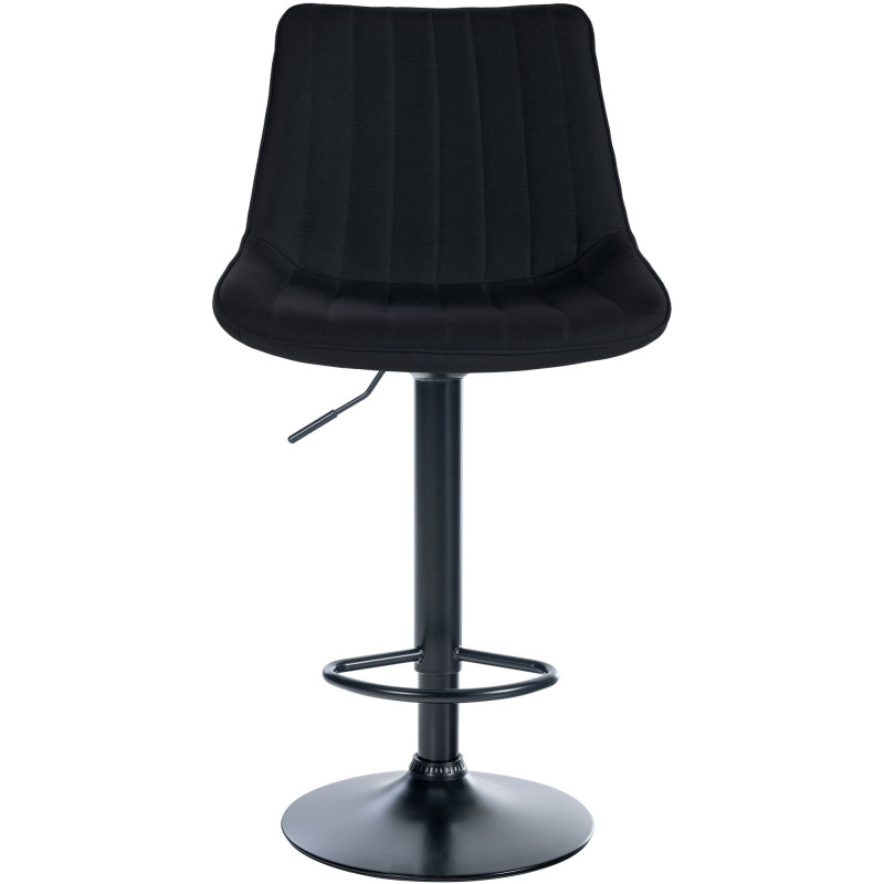 Lot de 2 tabourets de bar Toni tissu noir noir