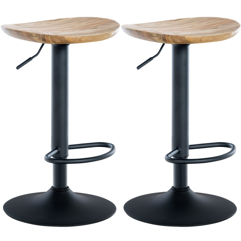 Lot de 2 tabourets de bar Skelde nature