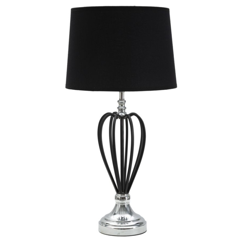 LAMPE DE TABLE ARGENT FONCÉ CM Ø 28X56