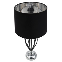 LAMPE DE TABLE ARGENT FONCÉ CM Ø 28X56