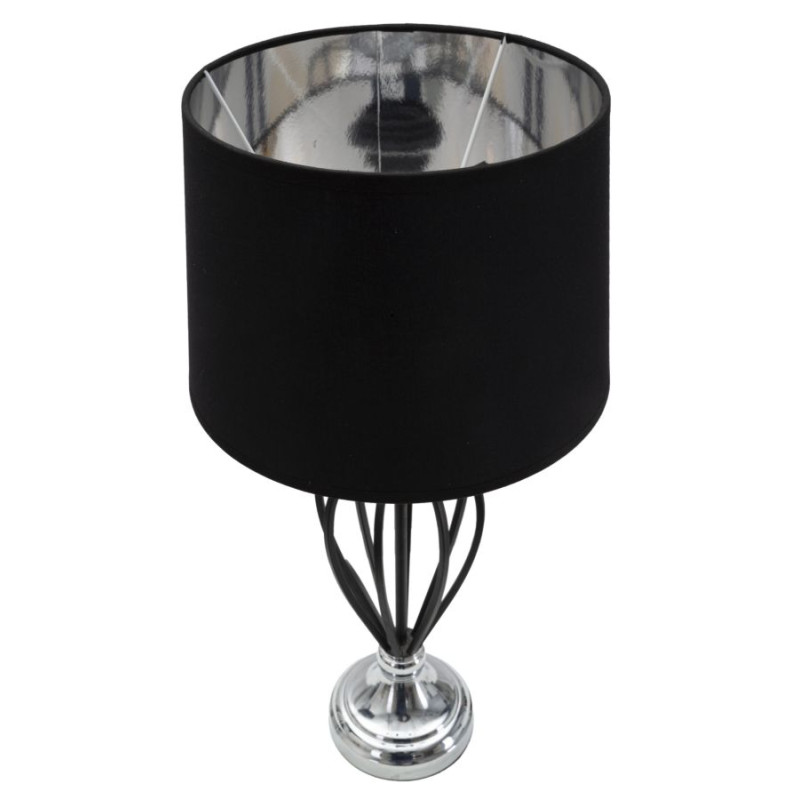 LAMPE DE TABLE ARGENT FONCÉ CM Ø 28X56